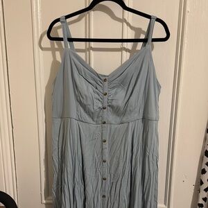 Light Blue Button-Down Dress